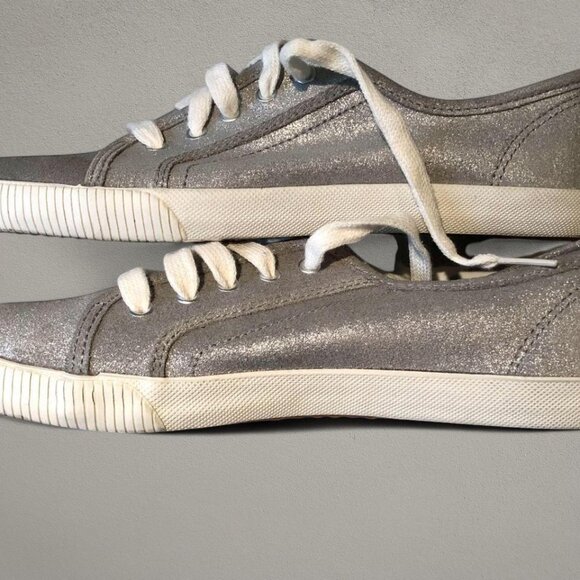 Keds Sneakers Grey Silver Slightly Sparkly Lace Up (7) - Picture 4 of 8
